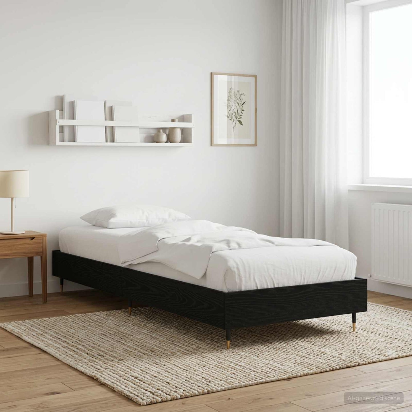 Bed Frame Black Oak 80 x 200 cm Engineered Wood
