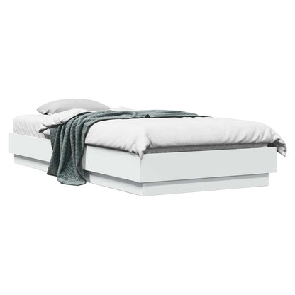 Floor Bed Frame White 80 x 200 cm Engineered Wood