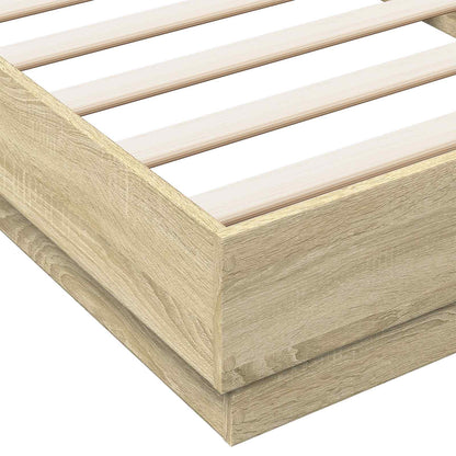 Floor Bed Frame Sonoma Oak 80 x 200 cm Engineered Wood