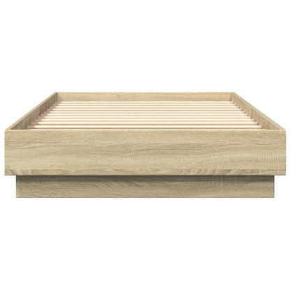 Floor Bed Frame Sonoma Oak 80 x 200 cm Engineered Wood