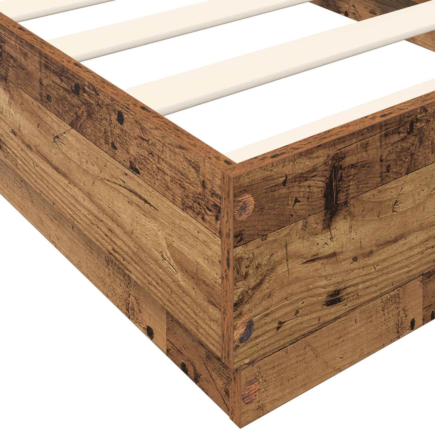 Floor Bed Frame Old Wood 80 x 200 cm Engineered Wood