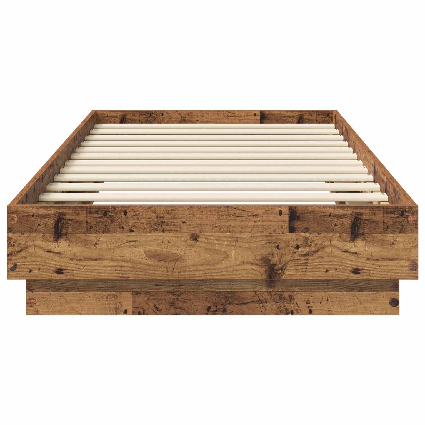 Floor Bed Frame Old Wood 80 x 200 cm Engineered Wood