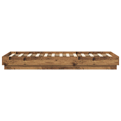 Floor Bed Frame Old Wood 80 x 200 cm Engineered Wood