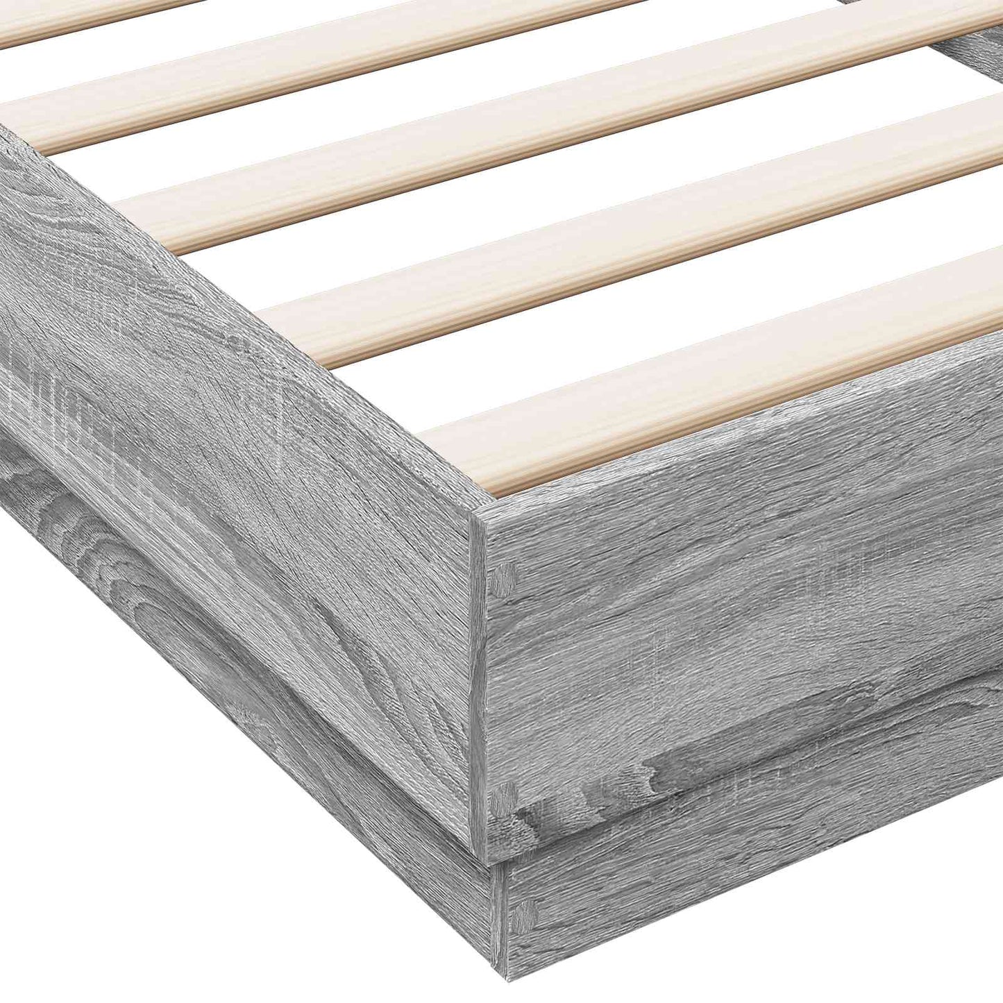 Floor Bed Frame Grey Sonoma 80 x 200 cm Engineered Wood