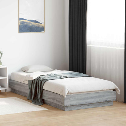 Floor Bed Frame Grey Sonoma 80 x 200 cm Engineered Wood