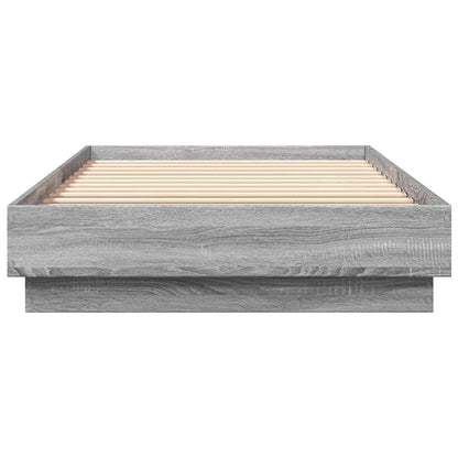 Floor Bed Frame Grey Sonoma 80 x 200 cm Engineered Wood