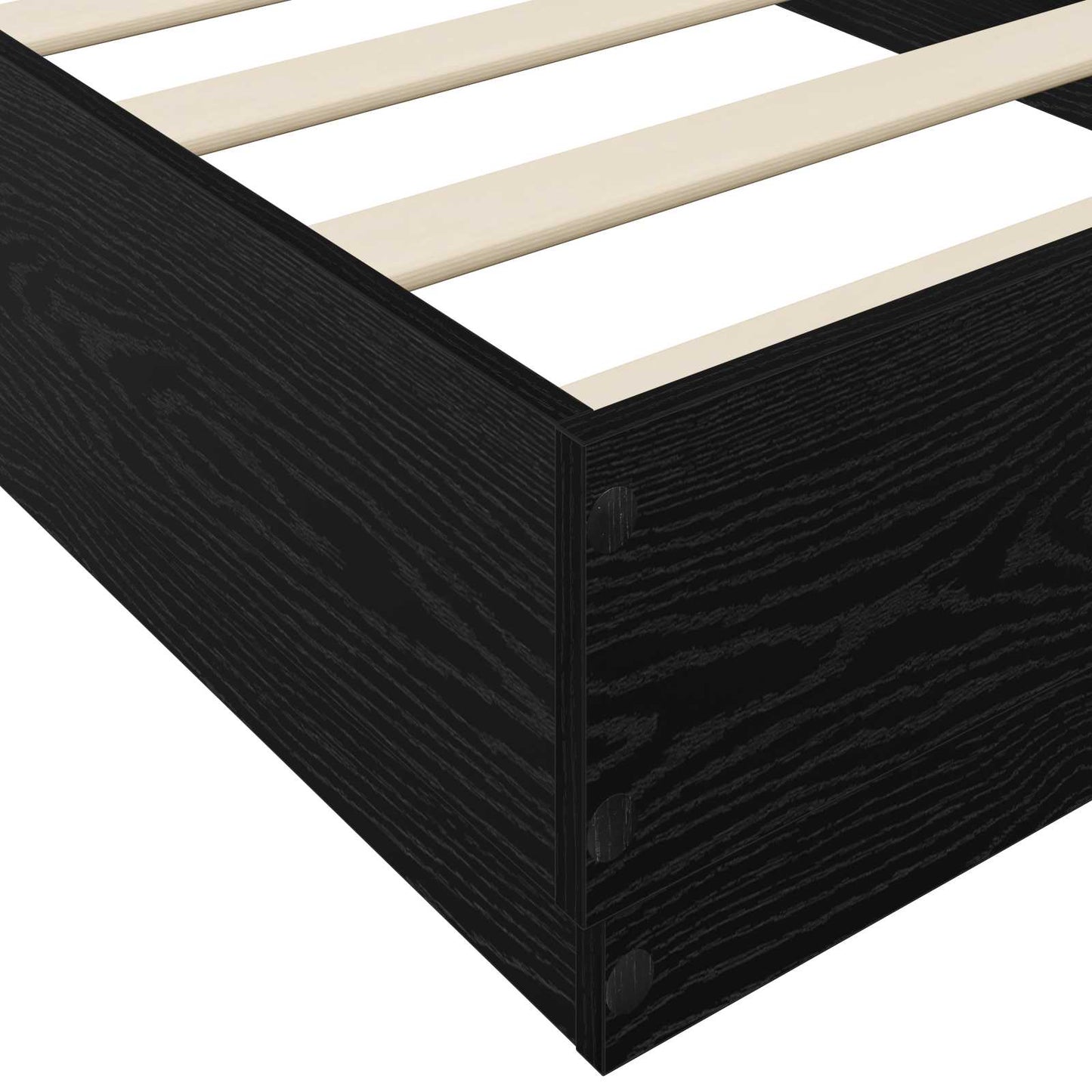 Floor Bed Frame Black Oak 80 x 200 cm Engineered Wood