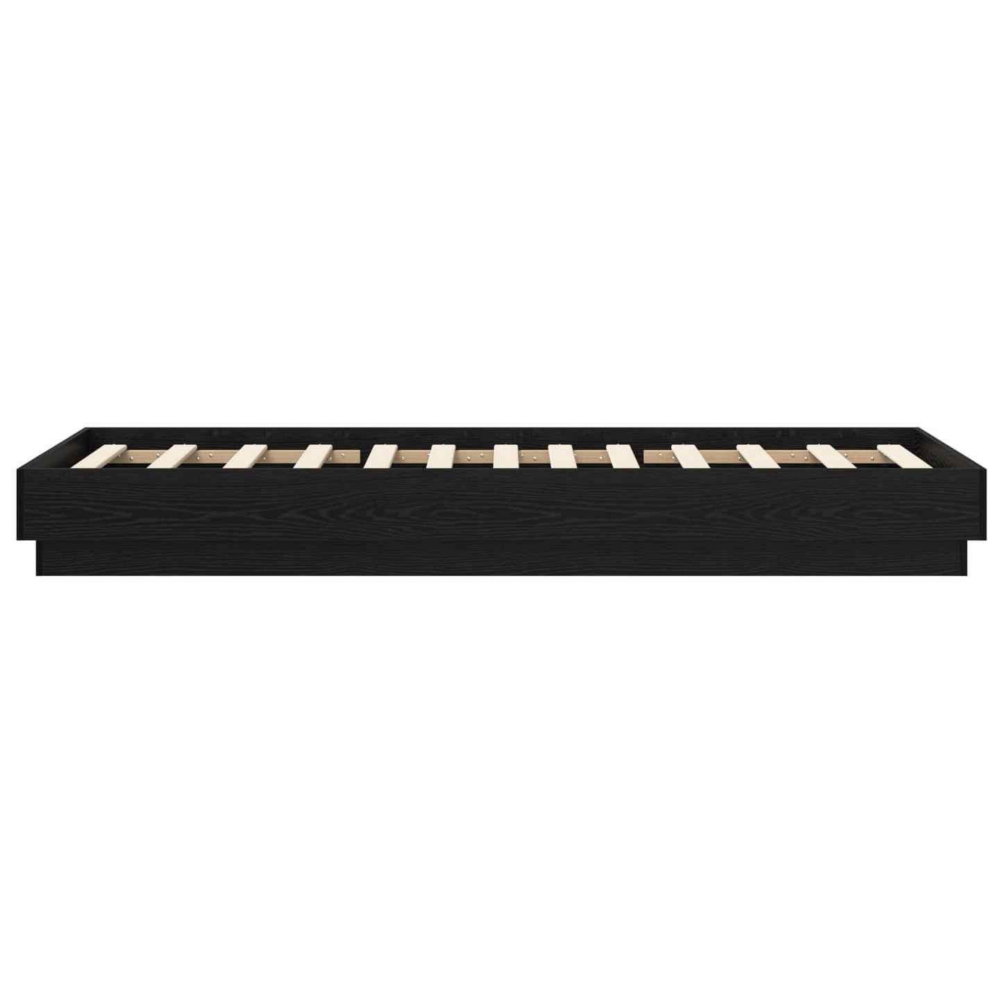 Floor Bed Frame Black Oak 80 x 200 cm Engineered Wood