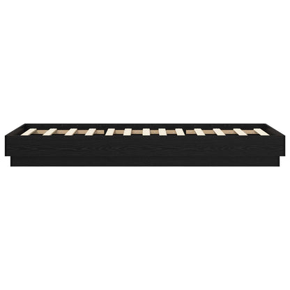 Floor Bed Frame Black Oak 80 x 200 cm Engineered Wood
