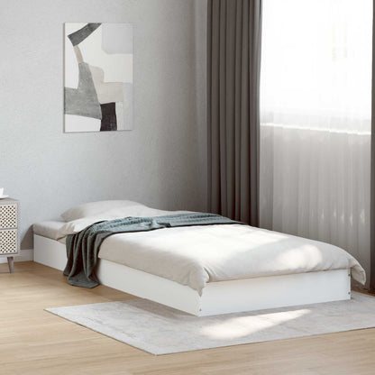 Floor Bed Frame White 80 x 200 cm Engineered Wood