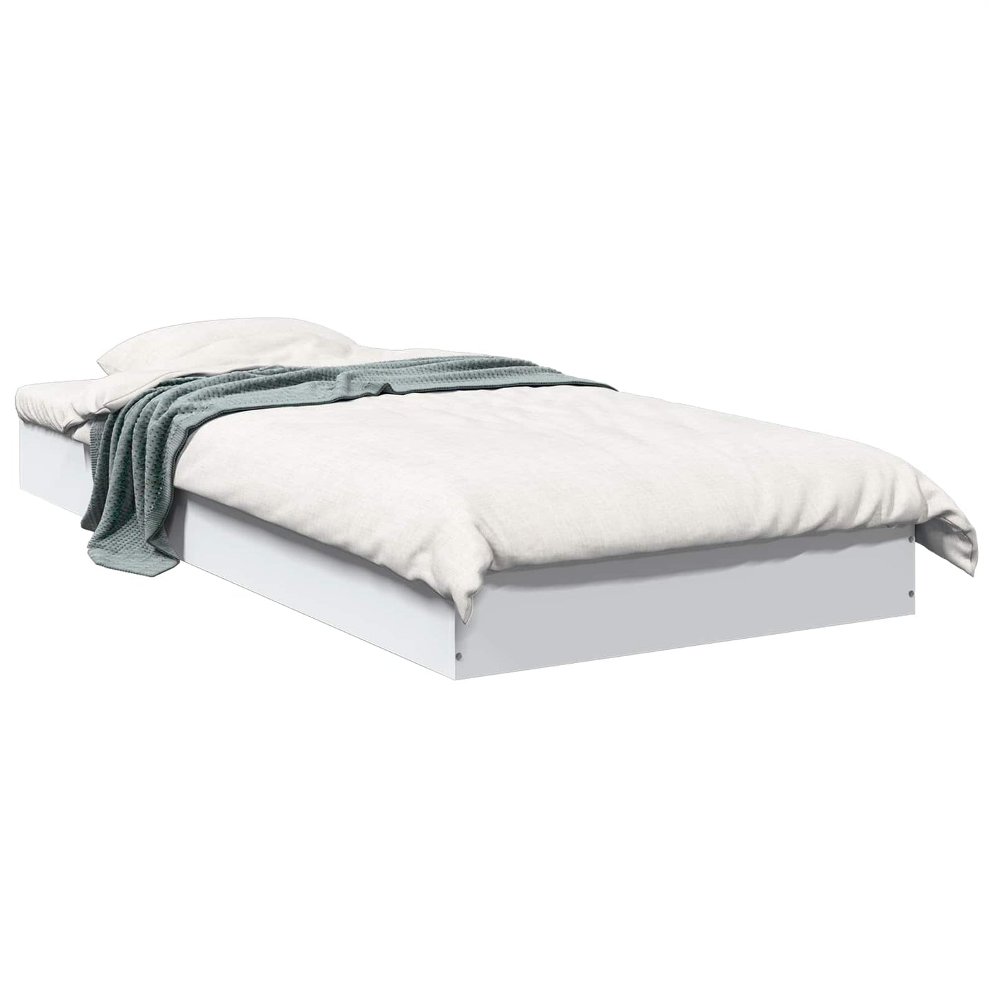 Floor Bed Frame White 80 x 200 cm Engineered Wood