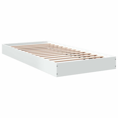 Floor Bed Frame White 80 x 200 cm Engineered Wood