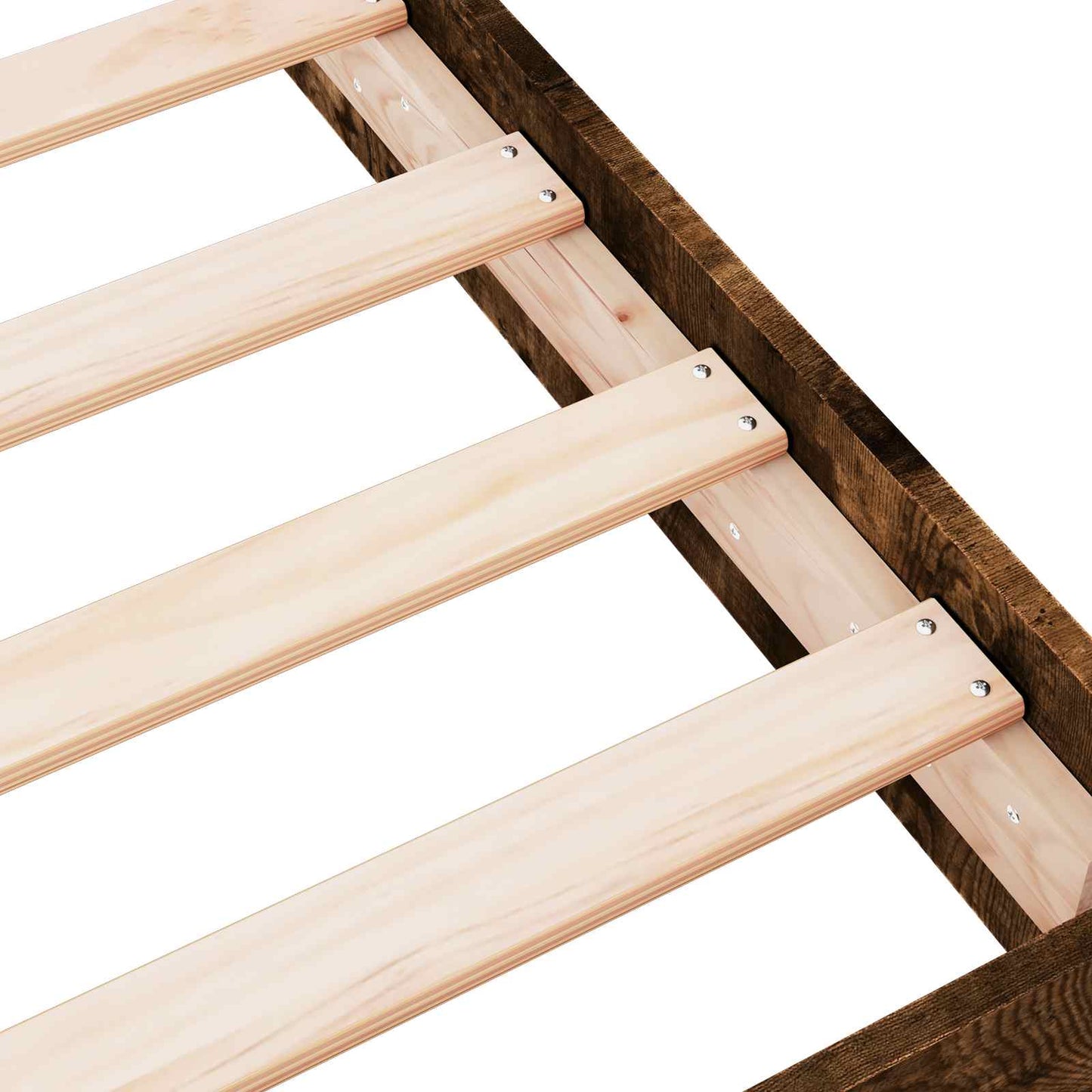 Floor Bed Frame Smoked Oak 80 x 200 cm Engineered Wood