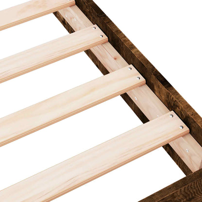 Floor Bed Frame Smoked Oak 80 x 200 cm Engineered Wood