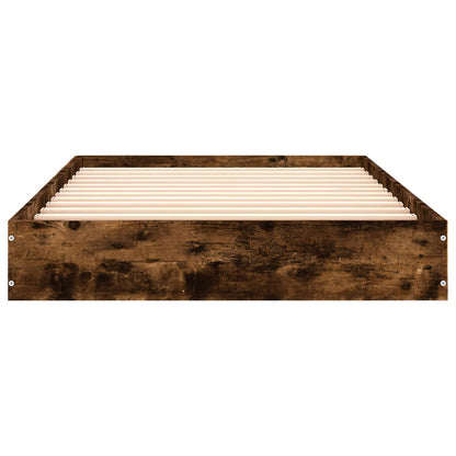 Floor Bed Frame Smoked Oak 80 x 200 cm Engineered Wood