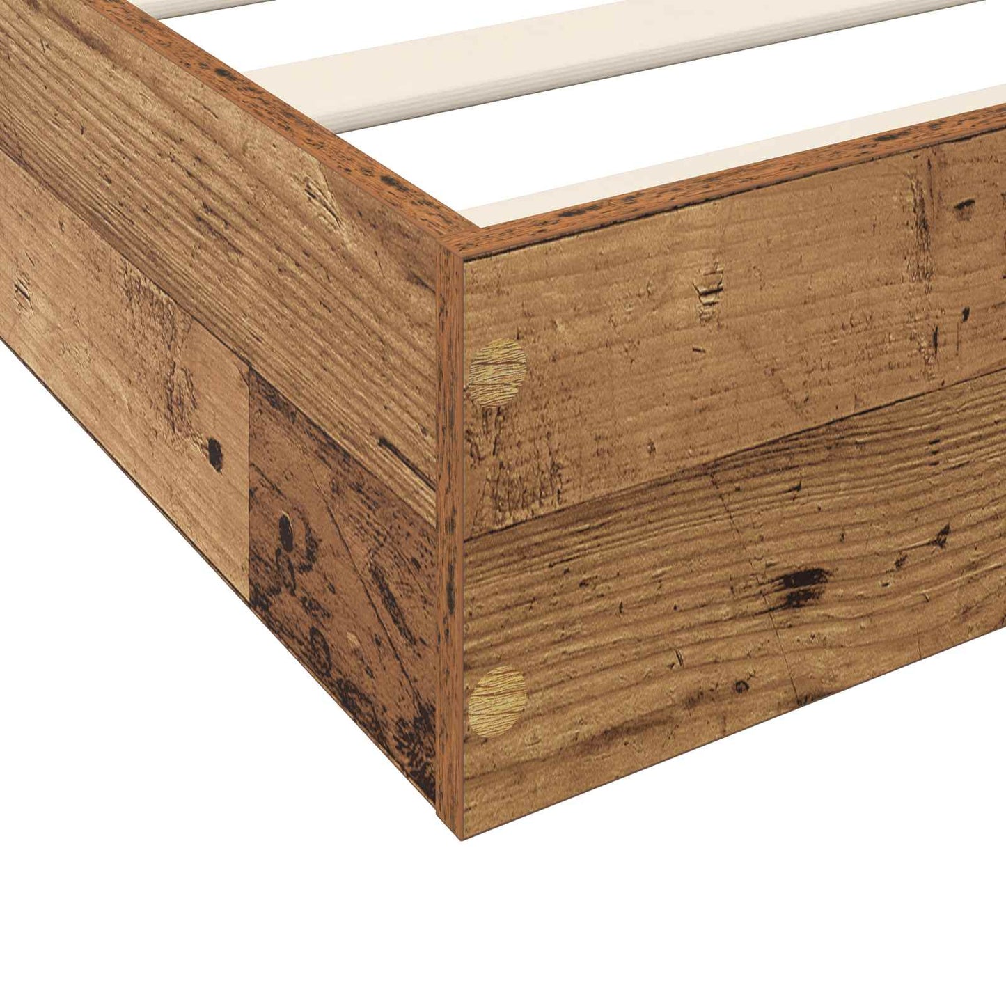 Floor Bed Frame Old Wood 80 x 200 cm Engineered Wood