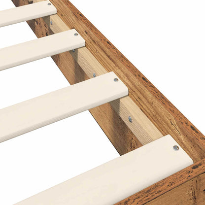 Floor Bed Frame Old Wood 80 x 200 cm Engineered Wood
