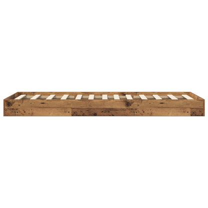 Floor Bed Frame Old Wood 80 x 200 cm Engineered Wood