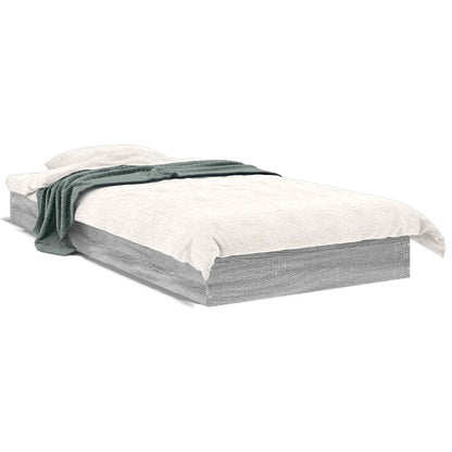 Floor Bed Frame Grey Sonoma 80 x 200 cm Engineered Wood