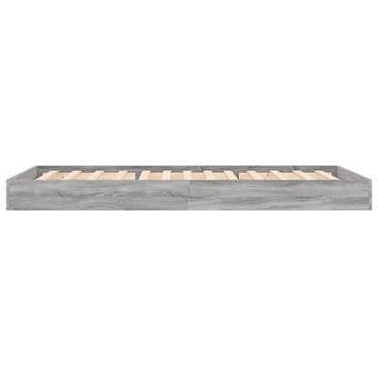 Floor Bed Frame Grey Sonoma 80 x 200 cm Engineered Wood