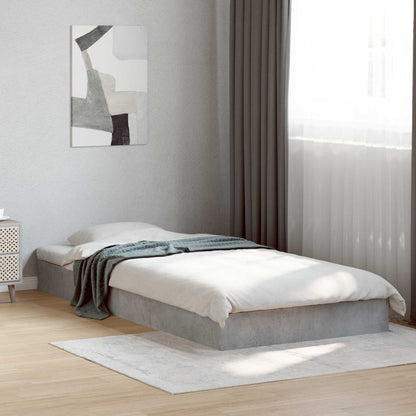 Floor Bed Frame Concrete Grey 80 x 200 cm Engineered Wood
