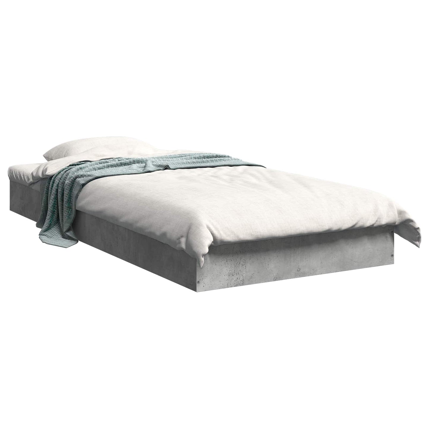 Floor Bed Frame Concrete Grey 80 x 200 cm Engineered Wood