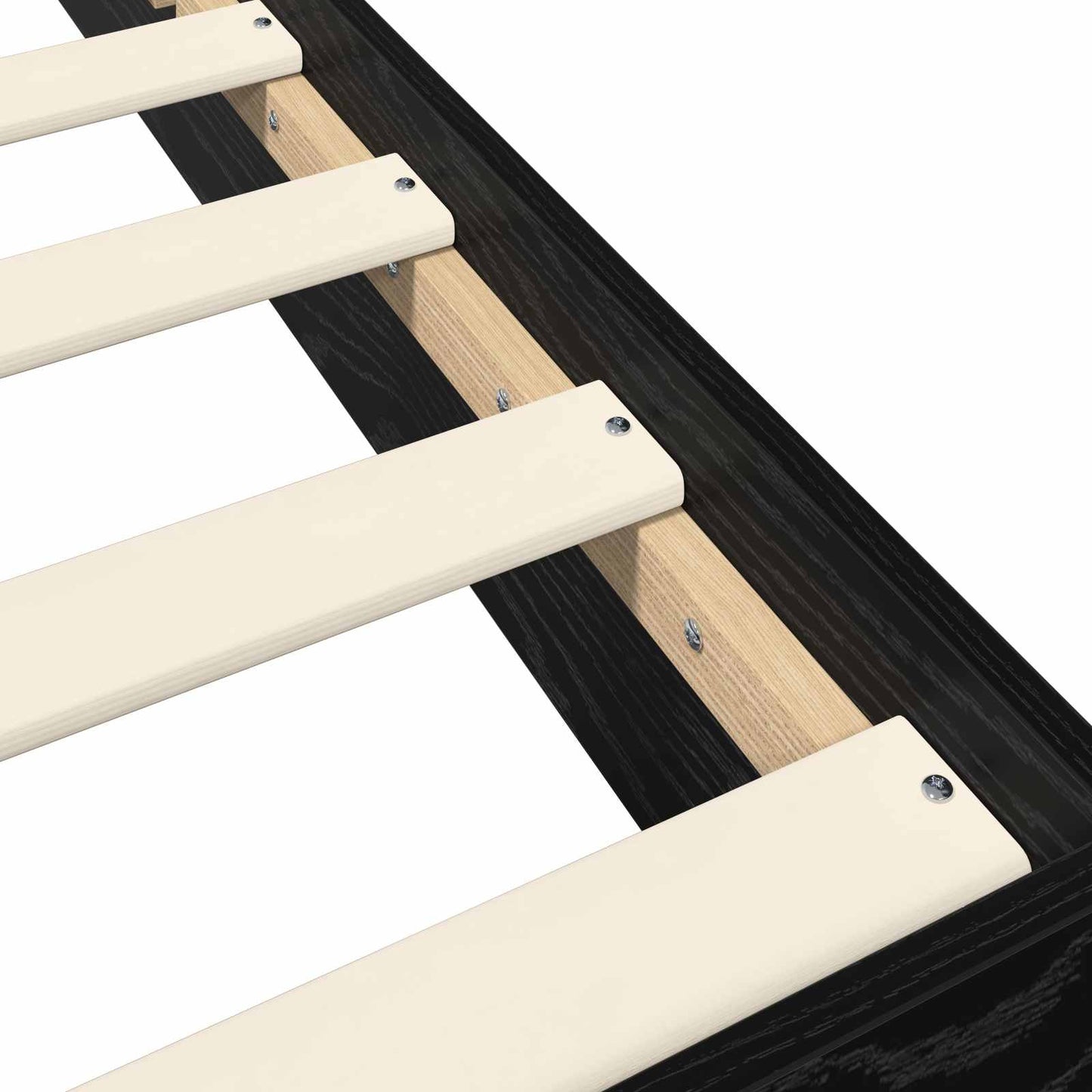Floor Bed Frame Black Oak 80 x 200 cm Engineered Wood