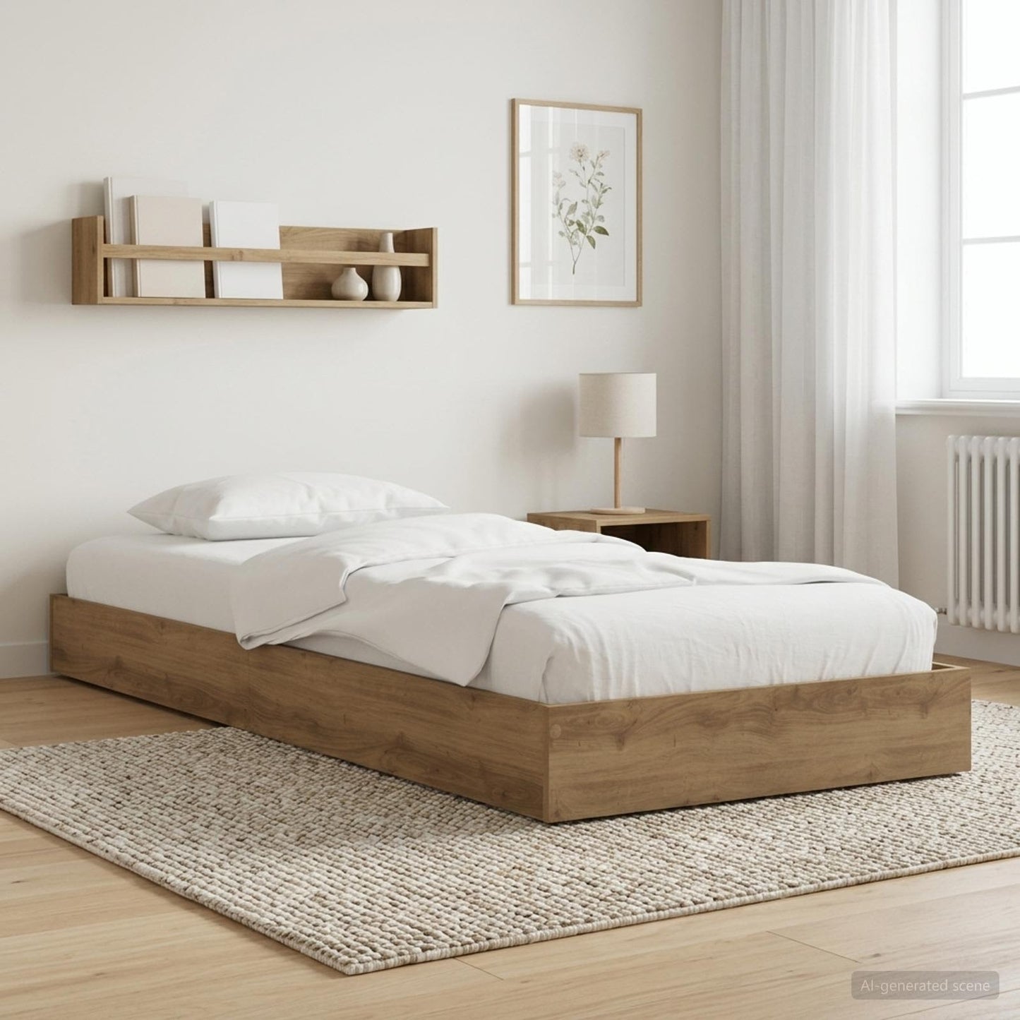 Floor Bed Frame Artisan Oak 80 x 200 cm Engineered Wood