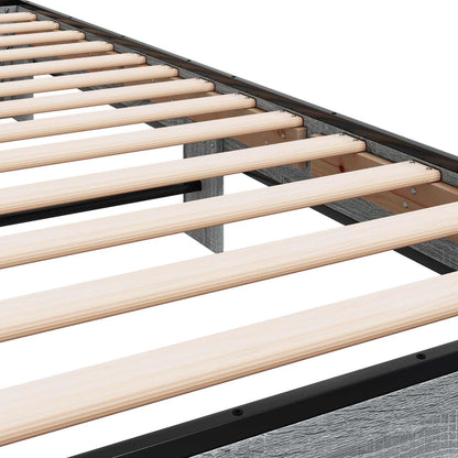 Bed Frame with Headboard Grey Sonoma 80 x 200 cm