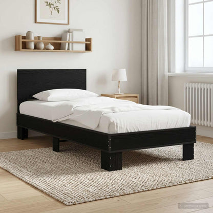 Bed Frame with Headboard Black Oak 80 x 200 cm Engineered Wood
