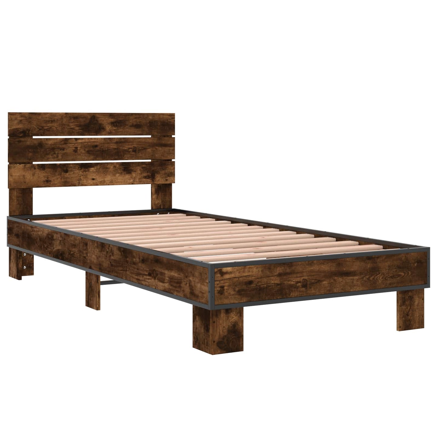 Bed Frame with Headboard Smoked Oak 80 x 200 cm Engineered Wood