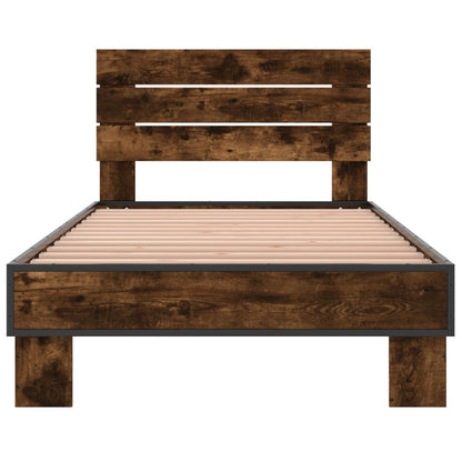 Bed Frame with Headboard Smoked Oak 80 x 200 cm Engineered Wood