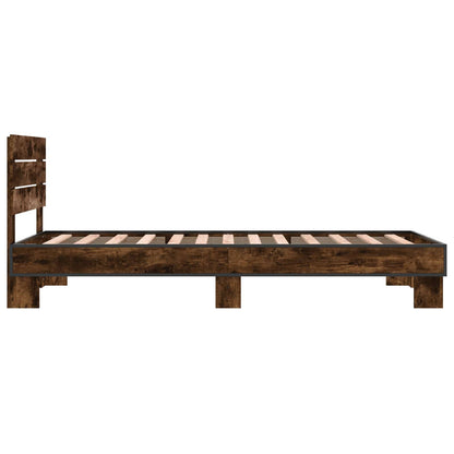 Bed Frame with Headboard Smoked Oak 80 x 200 cm Engineered Wood