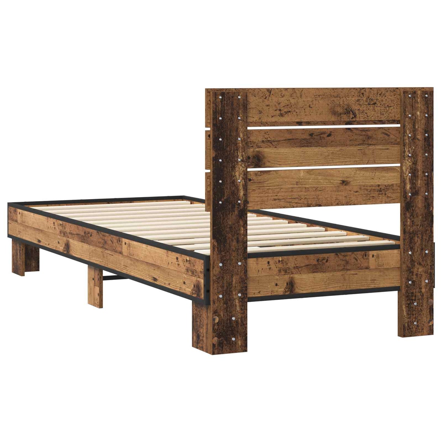 Bed Frame with Headboard Old Wood 80 x 200 cm Engineered Wood