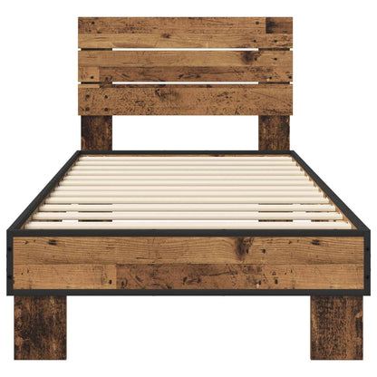 Bed Frame with Headboard Old Wood 80 x 200 cm Engineered Wood