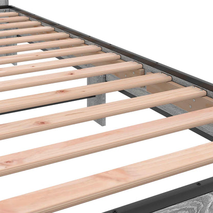 Bed Frame with Headboard Grey Sonoma 80 x 200 cm