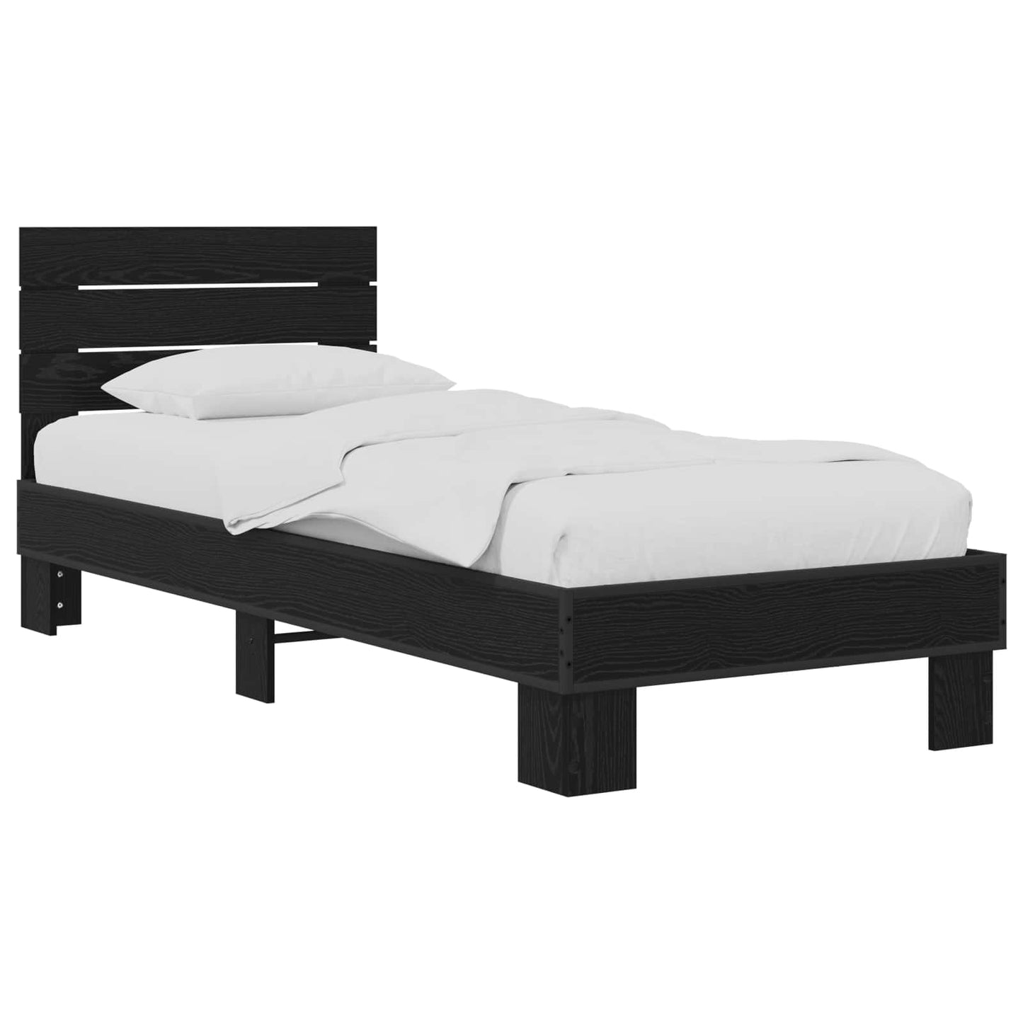 Bed Frame with Headboard Black Oak 80 x 200 cm Engineered Wood