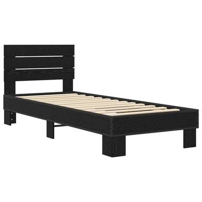 Bed Frame with Headboard Black Oak 80 x 200 cm Engineered Wood