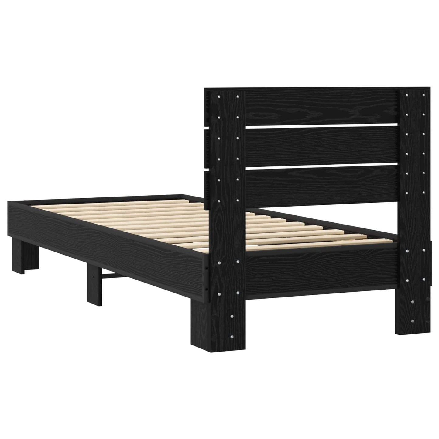 Bed Frame with Headboard Black Oak 80 x 200 cm Engineered Wood
