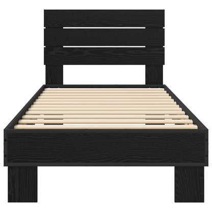Bed Frame with Headboard Black Oak 80 x 200 cm Engineered Wood