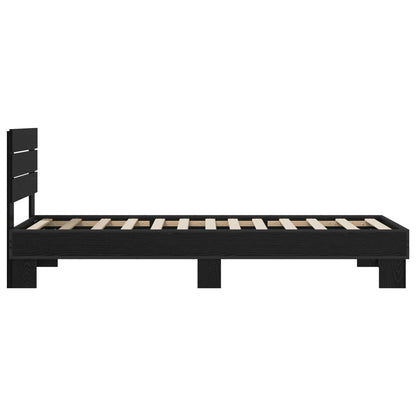 Bed Frame with Headboard Black Oak 80 x 200 cm Engineered Wood