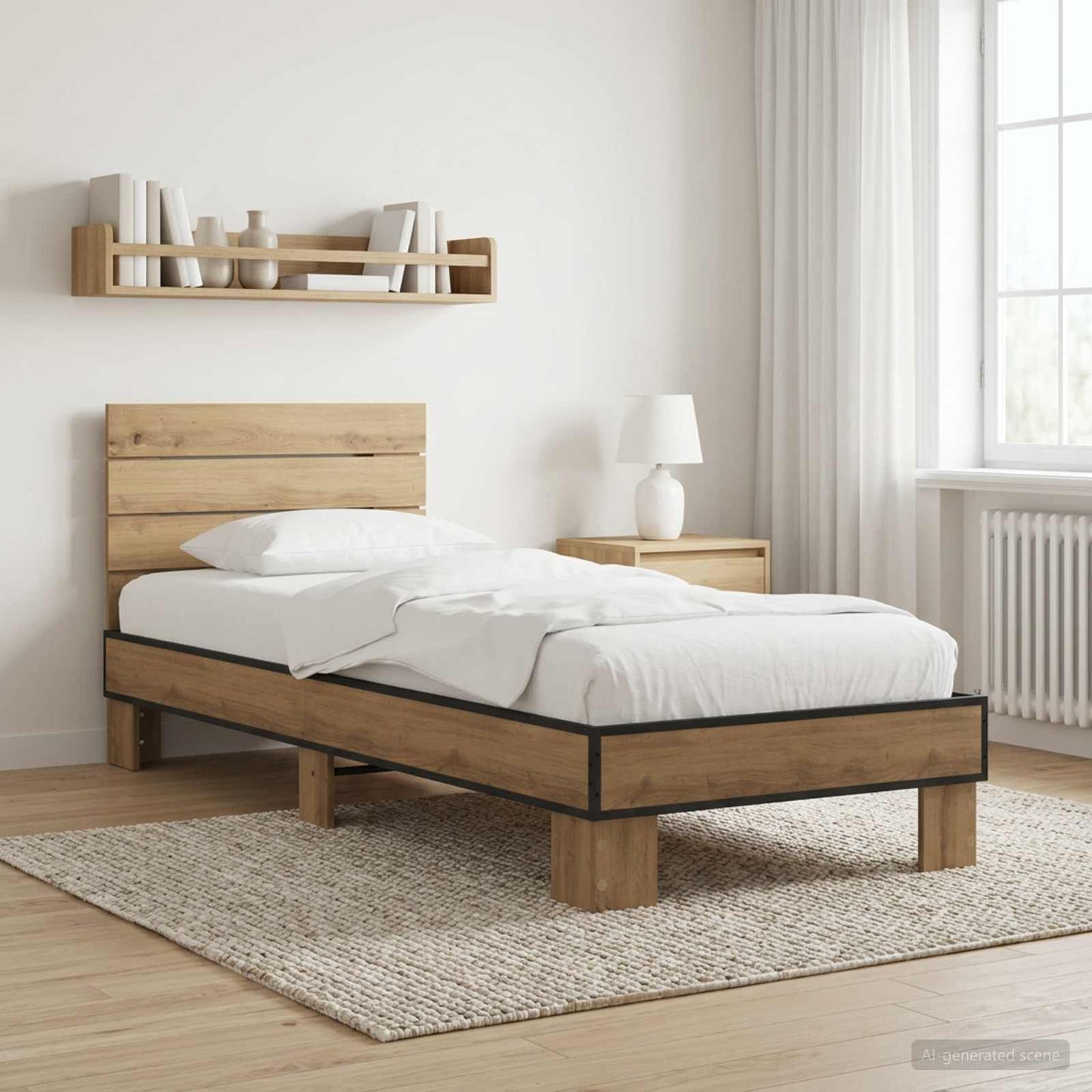 Bed Frame with Headboard Artisan Oak 80 x 200 cm