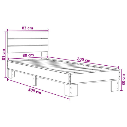 Bed Frame with Headboard Artisan Oak 80 x 200 cm