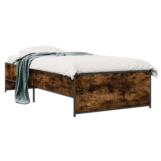 Bed Frame Smoked Oak 80 x 200 cm Engineered Wood
