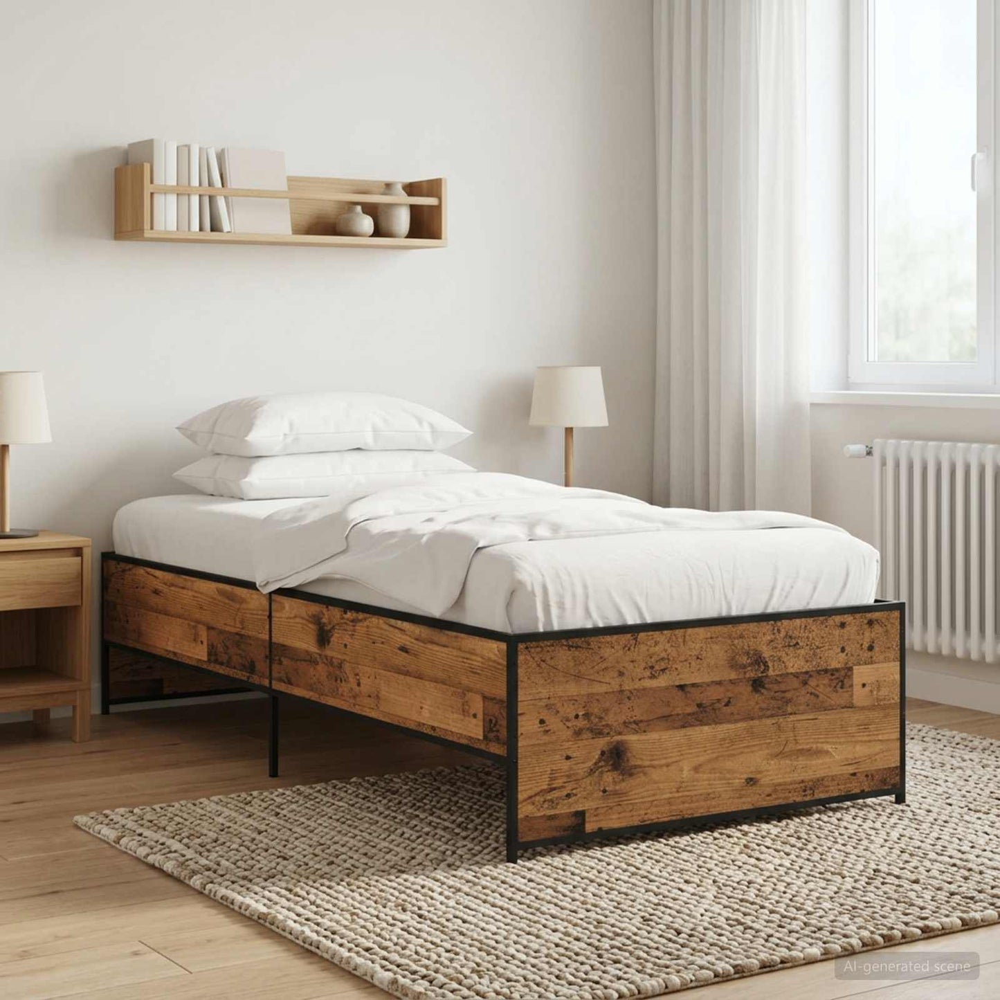 Bed Frame Old Wood 80 x 200 cm Engineered Wood