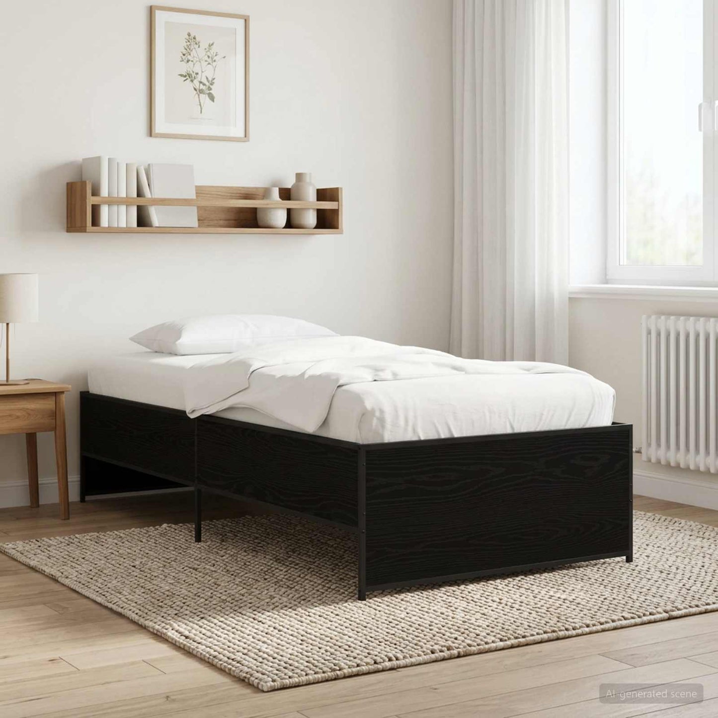 Bed Frame Black Oak 80 x 200 cm Engineered Wood