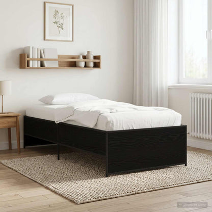 Bed Frame Black Oak 80 x 200 cm Engineered Wood