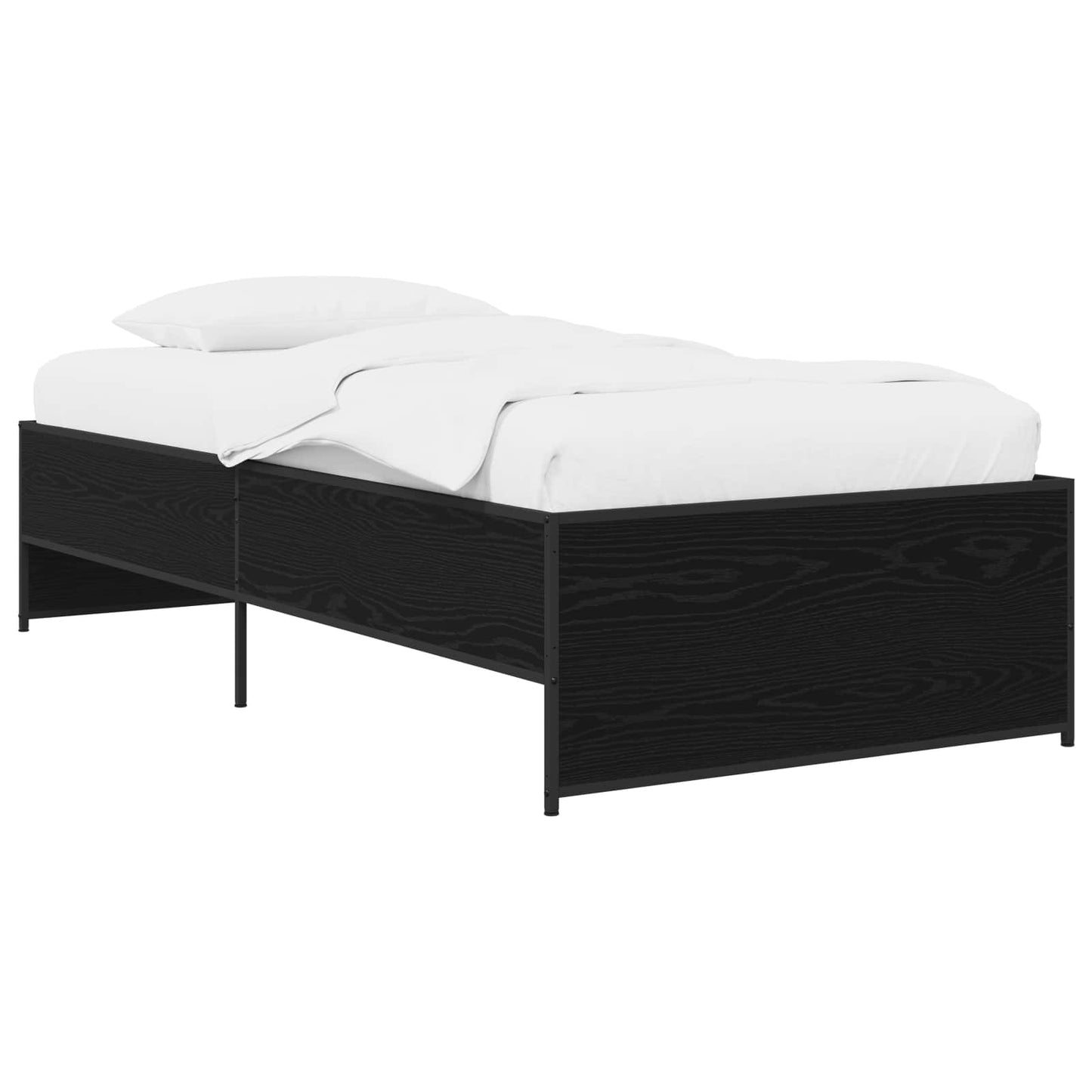 Bed Frame Black Oak 80 x 200 cm Engineered Wood