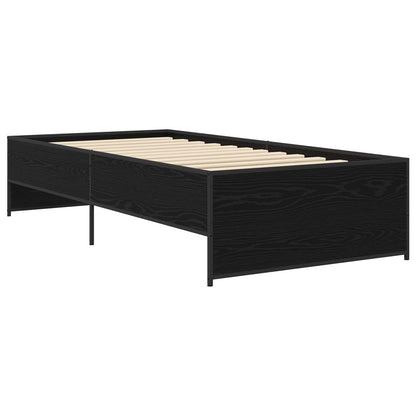 Bed Frame Black Oak 80 x 200 cm Engineered Wood