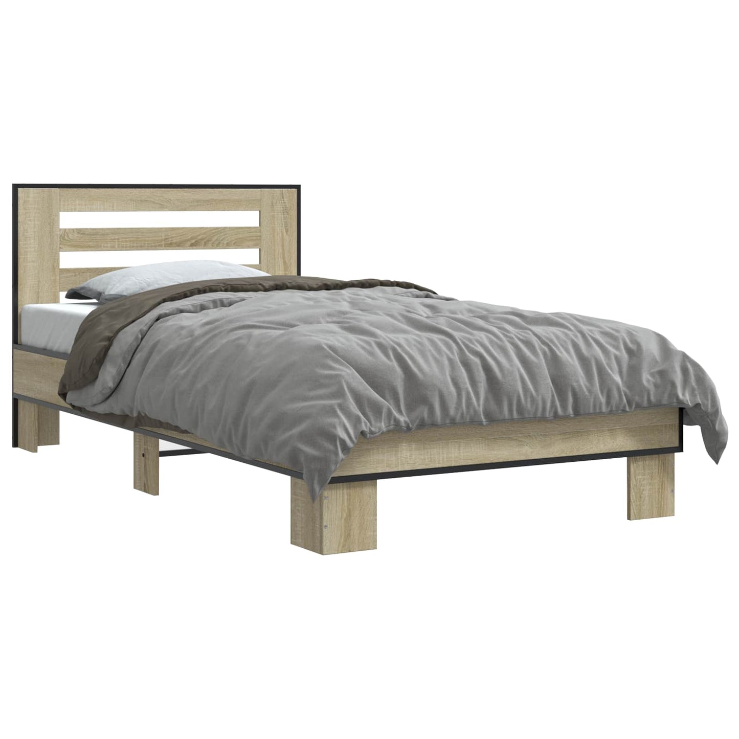 Bed Frame with Headboard Sonoma Oak 80 x 200 cm Engineered Wood